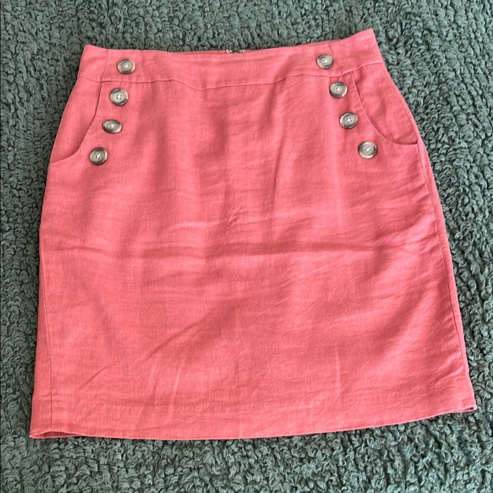 Stylish Pink Button-Accent Skirt